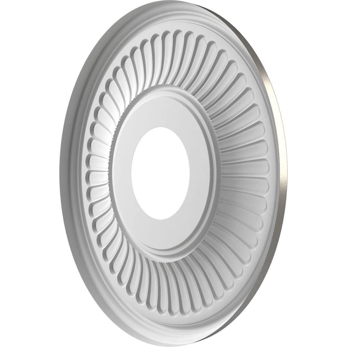 Ekena Millwork 13Od X 3 1/2Id X 3/4P Berkshire Thermoformed Pvc Ceiling Medallion (Fits Canopies Up To 5 3/4), Aged Dark Steel