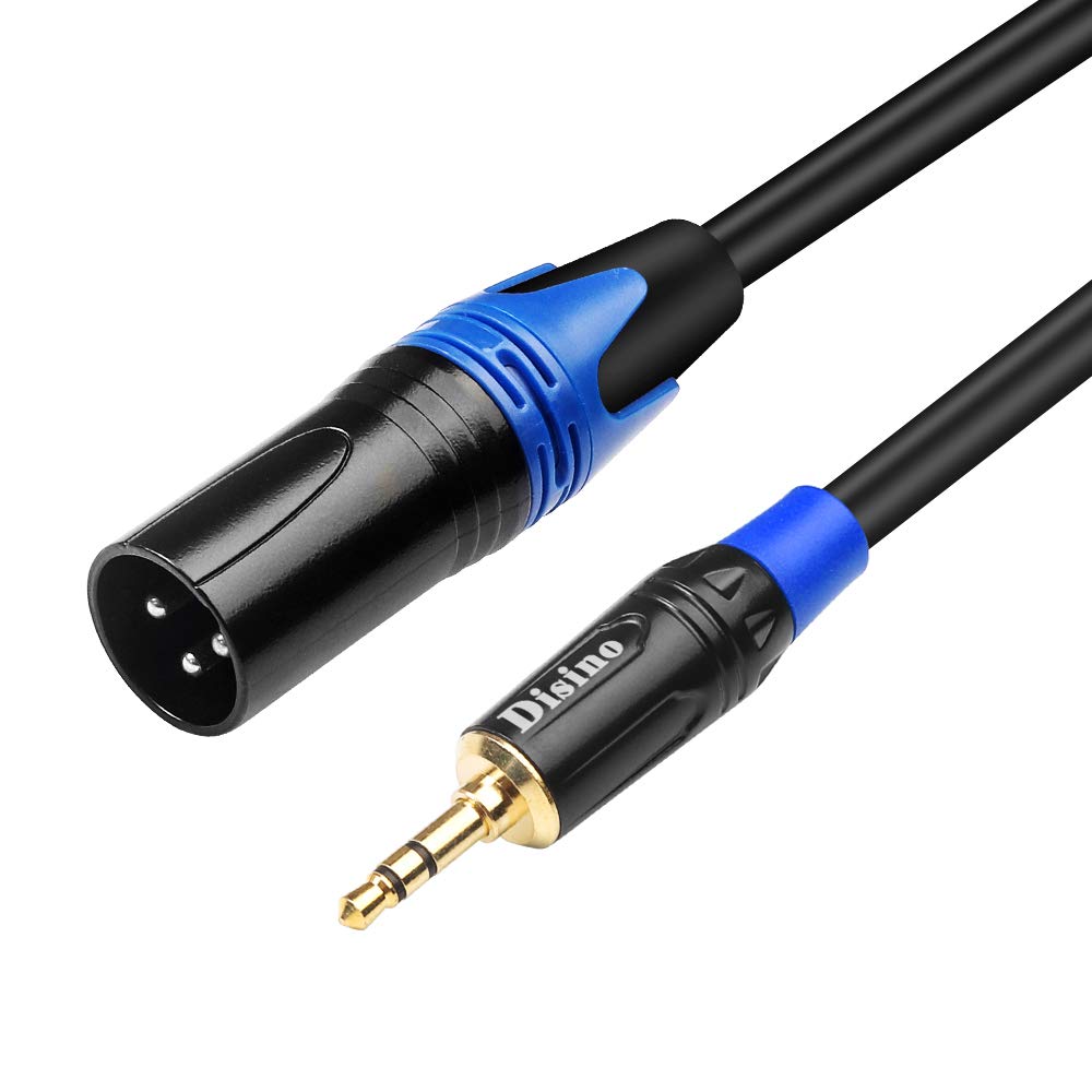 Disino 3.5Mm To Xlr Cable, Unbalanced 1/8 Inch Mini Jack Trs Stereo Male To Xlr Male Microphone Audio Cable   3.3 Ft