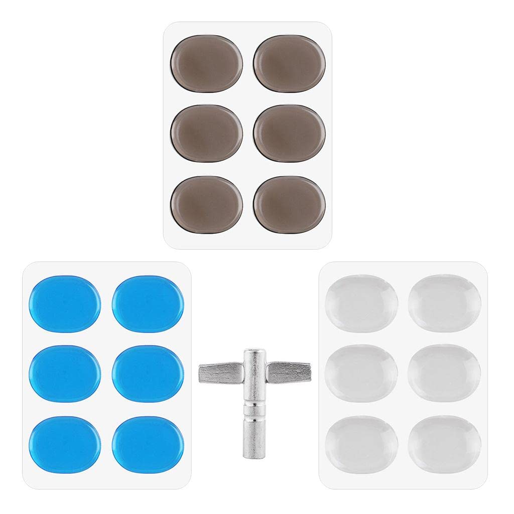 Bnf 3X Drum Damper Pads Silicone Drums Silencer With Drum Key For Snare Drum Kit