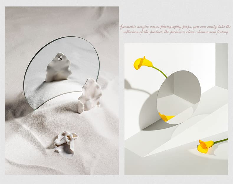 Gisela D Acrylic Mirror Product Photography Props Mirror Set Photo Background Photoshoot Props Reflective Display Sheet(7Pcs)