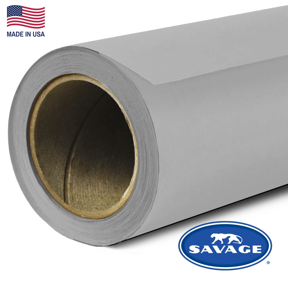 Savage Seamless Paper Photography Backdrop   Color #60 Focus Gray, Size 53 Inches Wide X 36 Feet Long, Backdrop For Youtube Videos, Streaming, Interviews And Portraits   Made In Usa