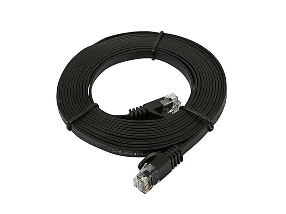 Monoprice Cat5E 10Ft Black Flat Patch Cable Utp 30Awg 350Mhz Pure Bare Copper Snagless Rj45 Flexboot Series Ethernet Cable