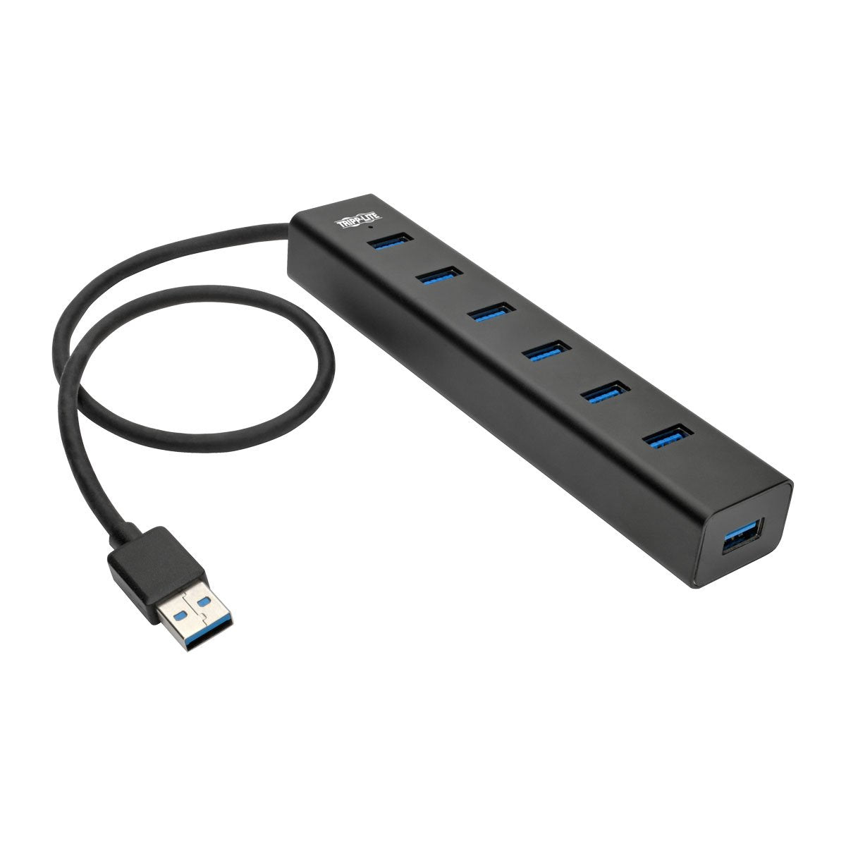 Tripp Lite 7 Port Portable Usb 3.0 Superspeed Mini Hub/Splitter Portable Aluminum 5 Gbps Data Transfer, Black (U360 007 Al)