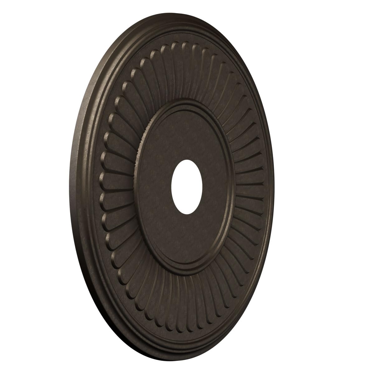 22Od X 3 1/2Id X 1P Berkshire Thermoformed Pvc Ceiling Medallion (Fits Canopies Up To 10 1/8), Metallic Black Night