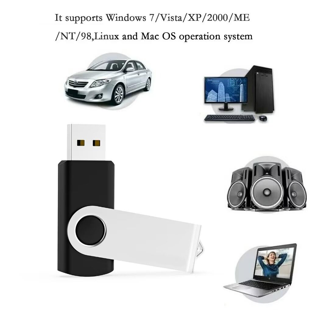 Usb Flash Drive 4Gb 20 Pack,Makactua Usb 2.0 Flash Drives Thumb Drive Swivel Memory Stick Jump Drive Pen Drive Zip Drive Black