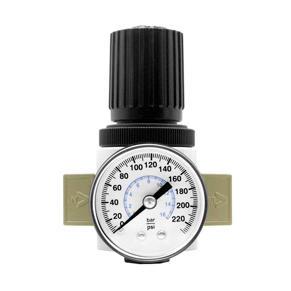 Beduan 1/4''Npt Air Pressure Regulator For Compressed Air System With Gauge,Bracket Or-02