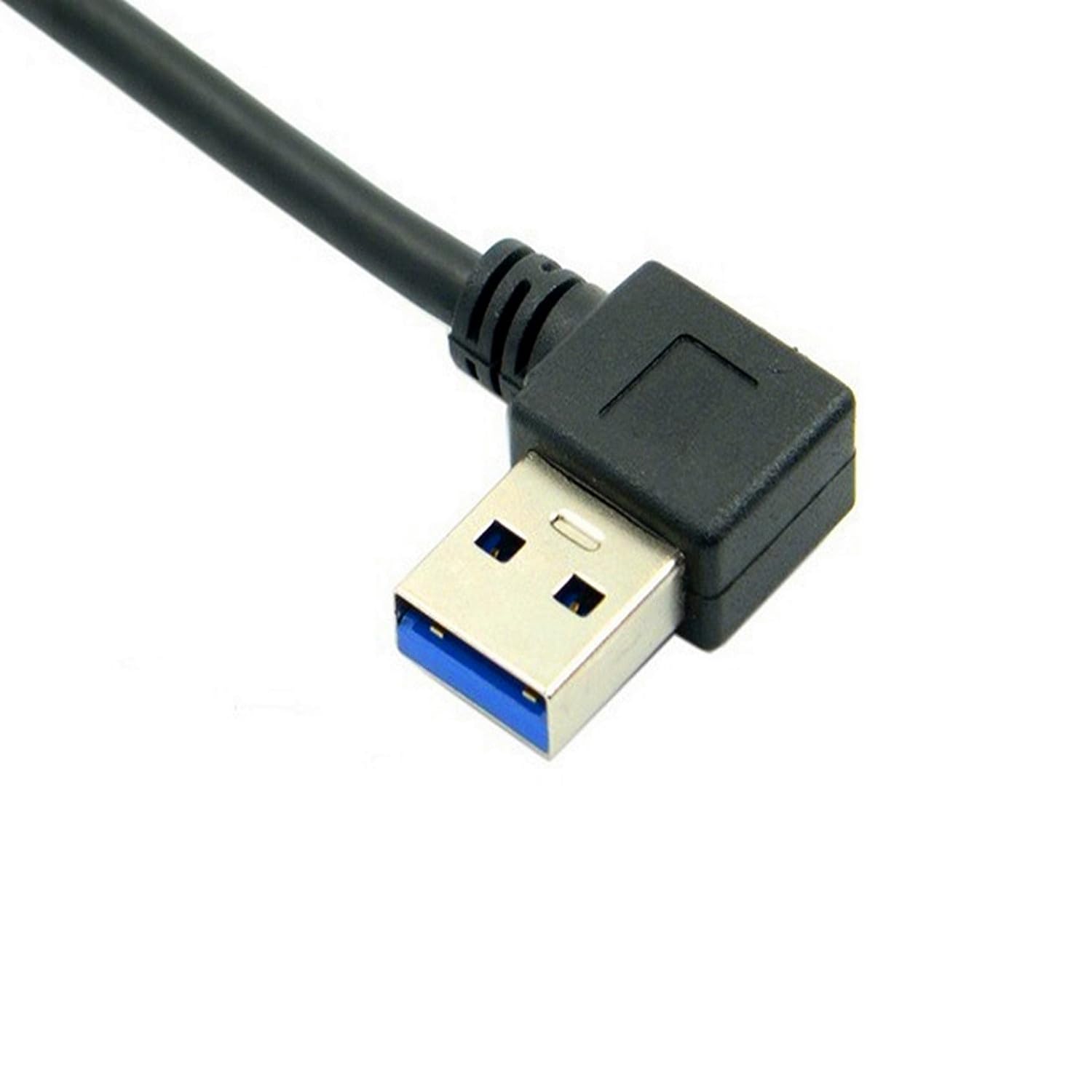 Alinna 90 Degree Usb 3.0 Extension Cable, Black Usb 3.0 Male To Female Extender Cord 30Cm (Right Angle)