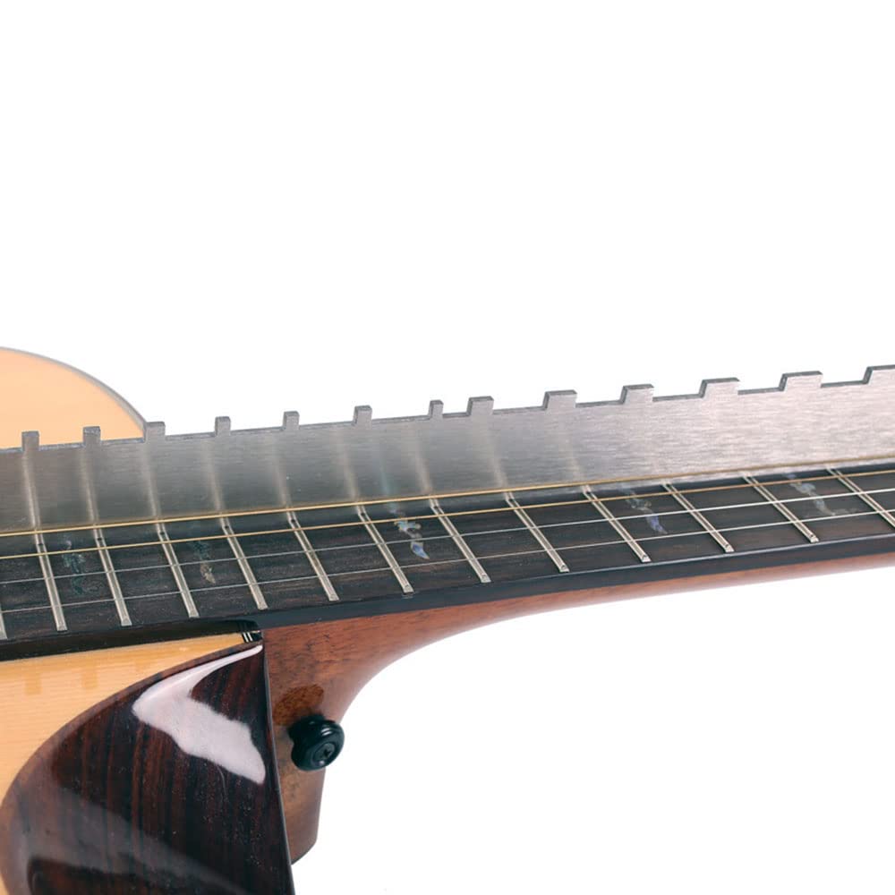 Jiayouy Set Of 14 Pieces Luthier Tools Set Guitar Neck Notched Straight Edge 9Pcs Guitar Radius Gauge String Action Gauge Ruler