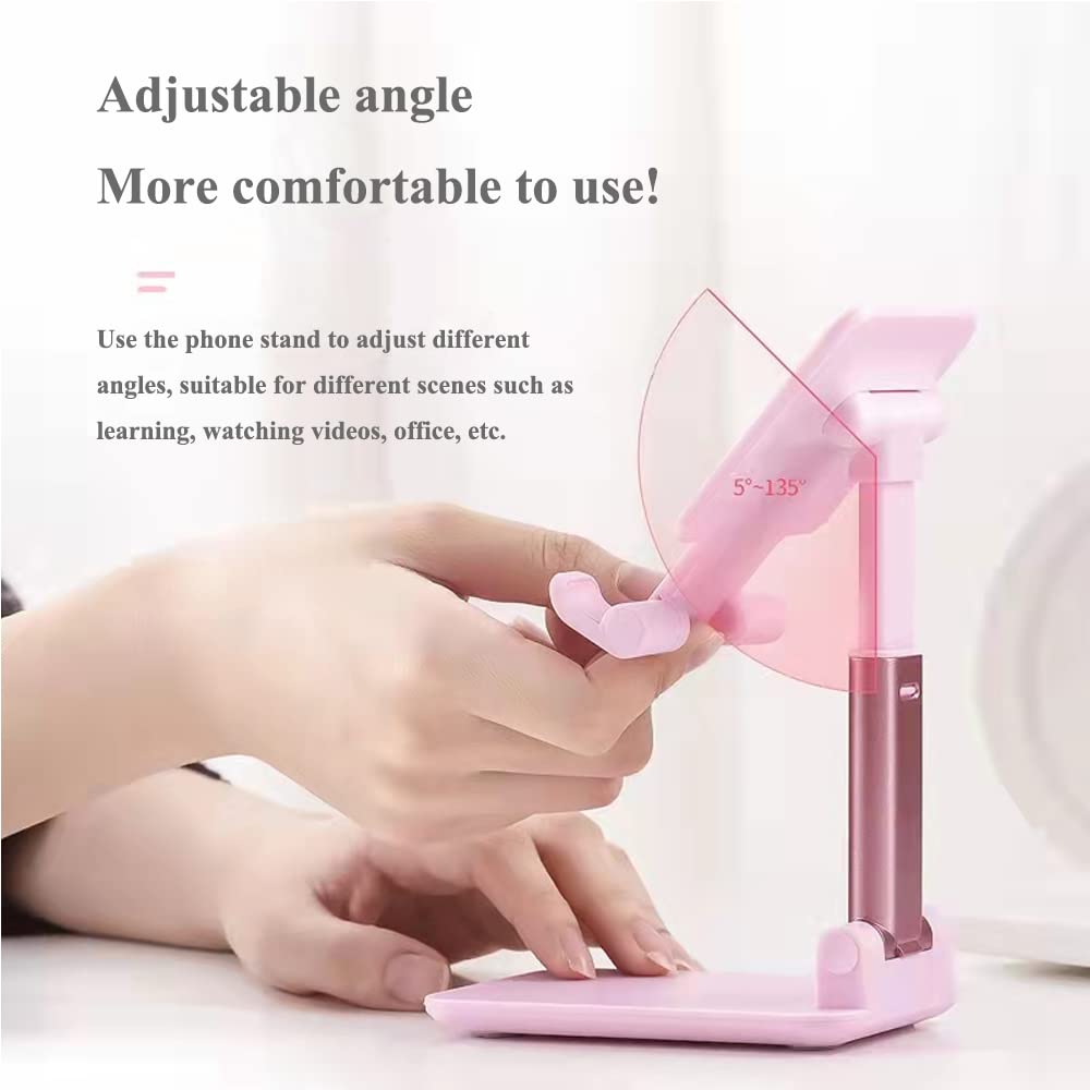 Meetuo 2 Pcs Cell Phone Stand, Adjustable Angle Height Phone Stand For Desk, Foldable Portable Phone Holder For Iphone 14/13/12/