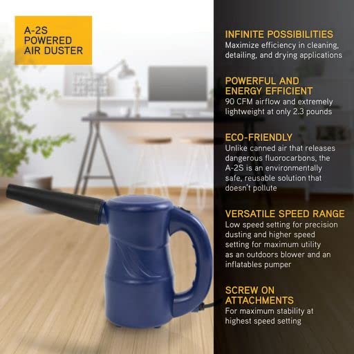 Xpower A-2S Cyber Duster Electric Air Duster For Dusting, Drying, Inflating, Blowing, Car Detailing, Computer, Leaf Blowing, 90C