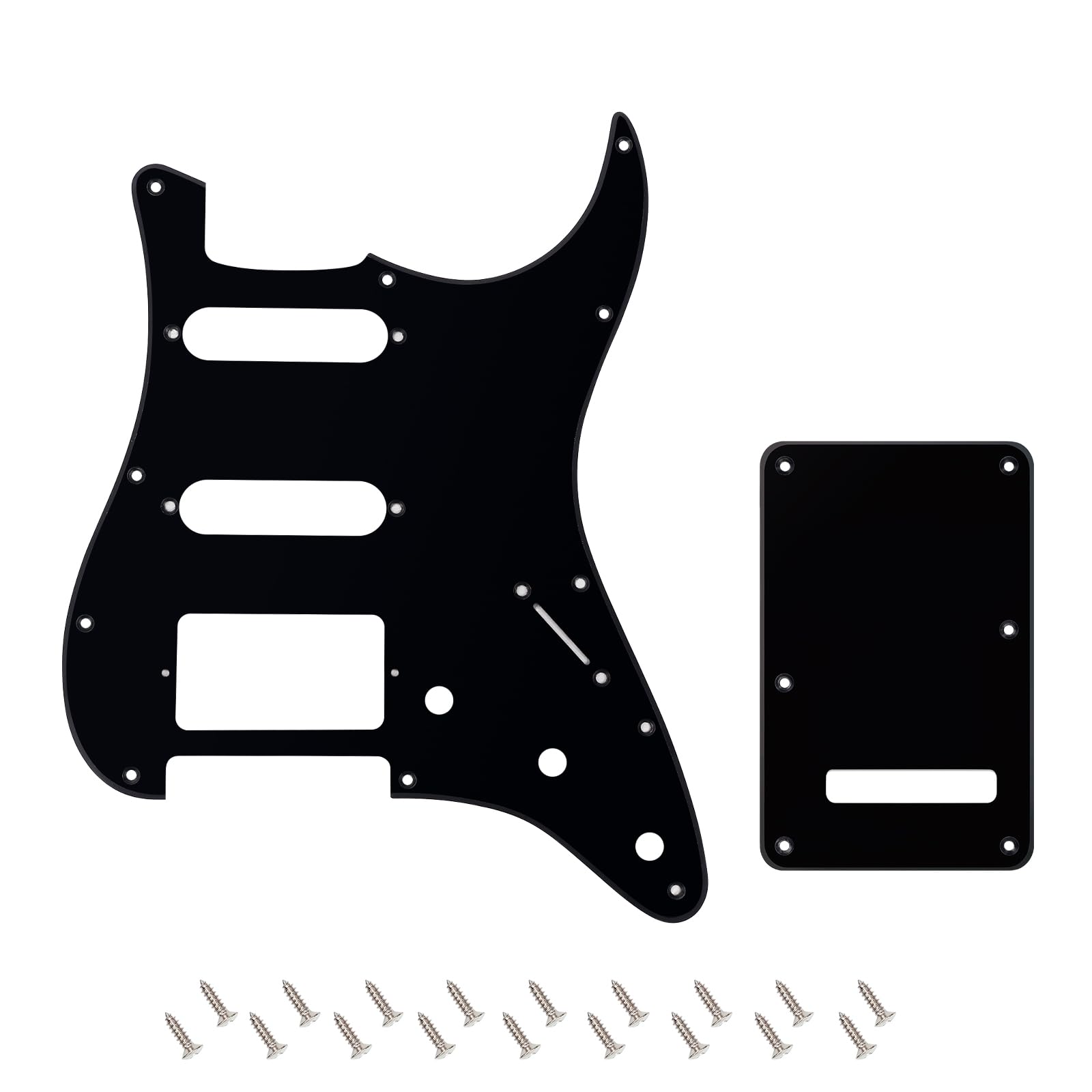 Banworks 1Ply Strat Hss Pickguard 11 Hole Ssh Pickguard Scratch Plate With Backplate 6 Hole Trem Tremolo Cover Set For Usa/Mexic