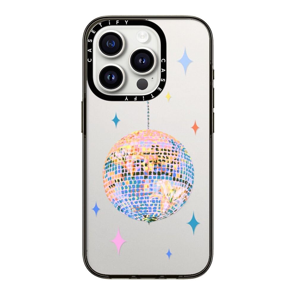 Casetify Compact Iphone 15 Pro Case [2X Military Grade Drop Tested / 4Ft Drop Protection]   Disco   Clear Black