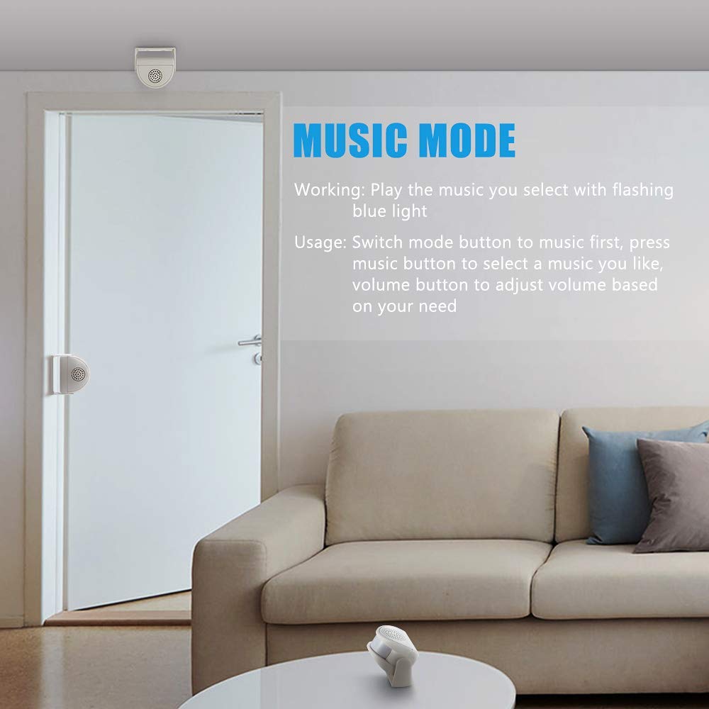 Kerui Wireless Indoor Motion Sensor Door Bell Shop Visitor Alert Chime Alarm Burglar For Business When Entering Door Opens