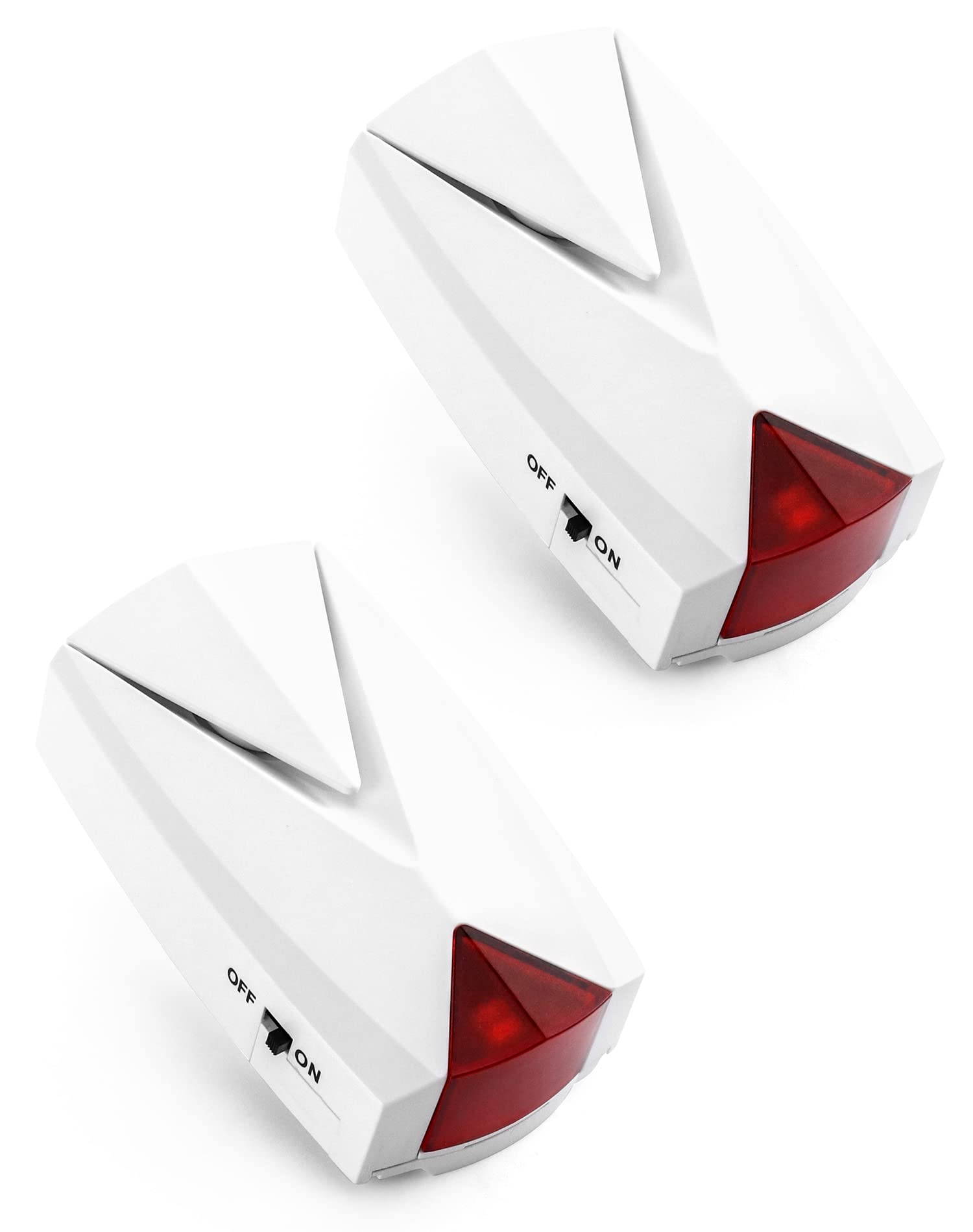 Qwork Power Failure Alarm, 2 Pack, 118 Db Loud Siren With Led Light, 110V To 220V, Off/On Alert