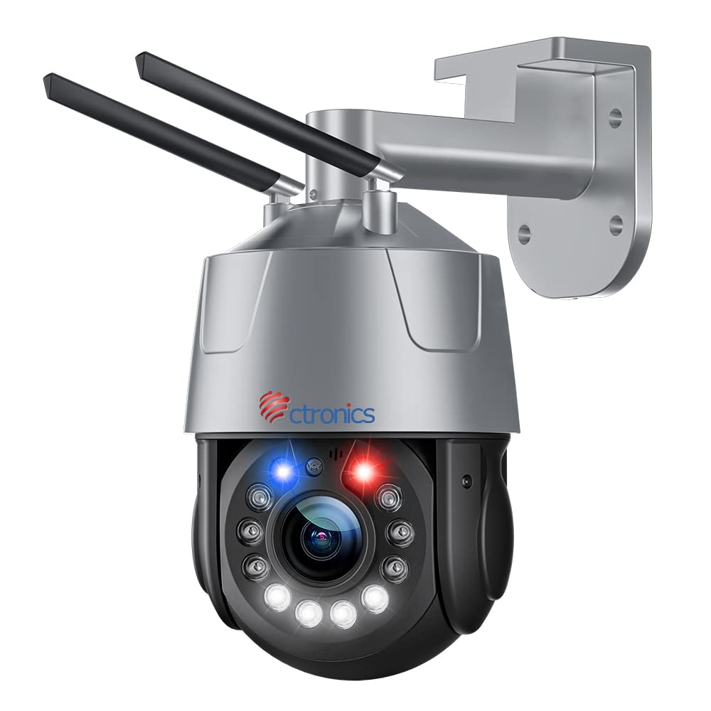 Ctronics 5Mp 30X Optical Zoom Security Camera Outdoor, Home Security Cameras 492Ft Ir&Color Night Human Detection Auto Tracking 