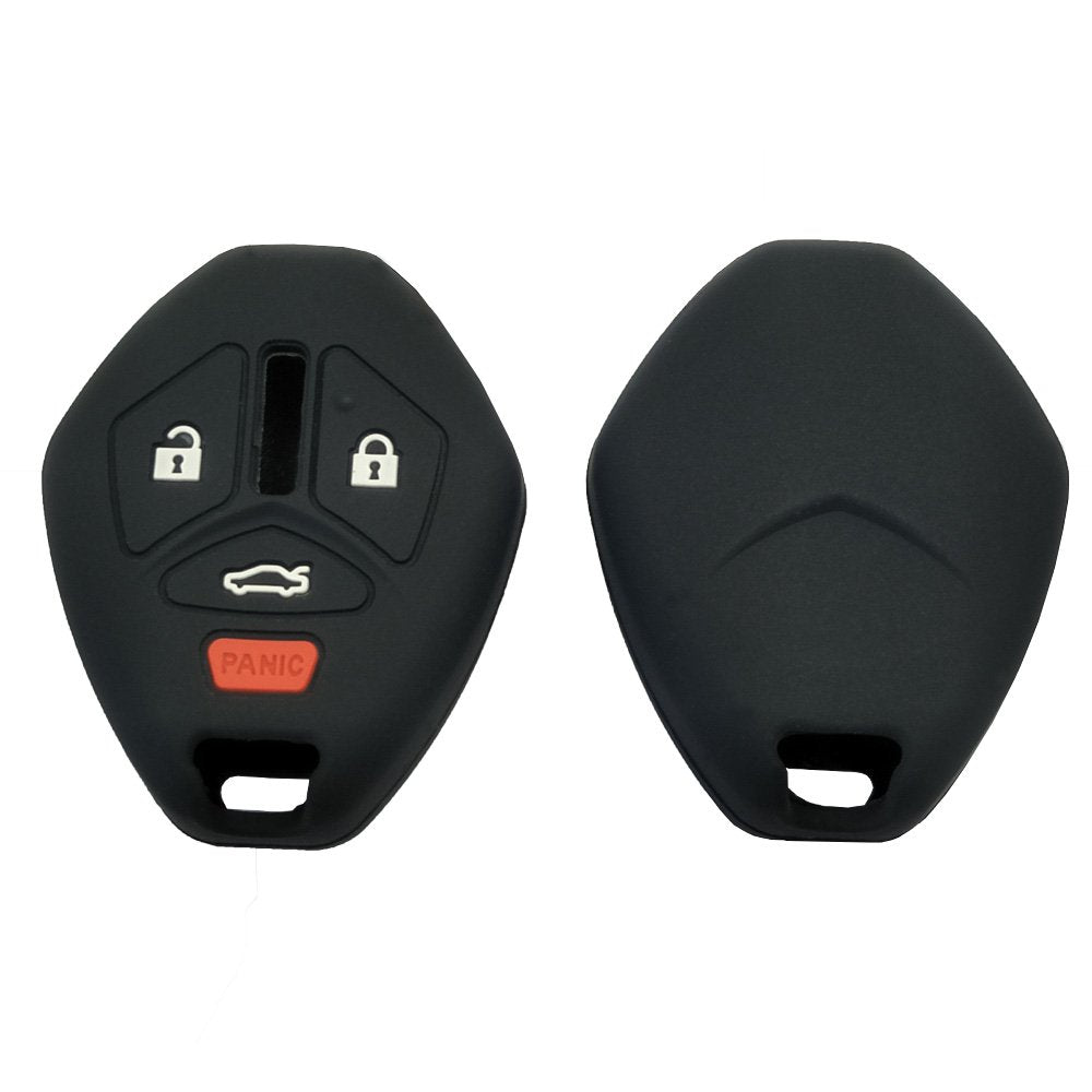 2Pcs Silicone Protector Key Fob Cover Case Fit For Mitsubishi Eclipse Endeavor Galant Lancer Outlander Keyless Entry Remote Cont