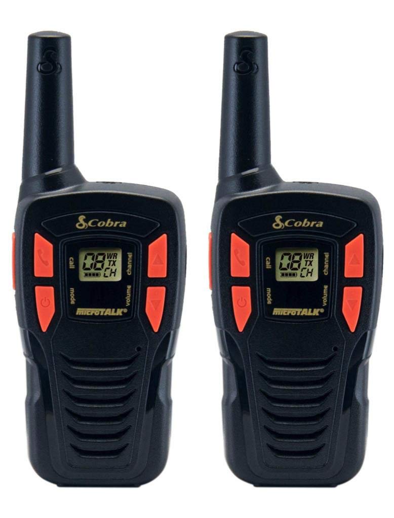 Cobra Acxt145 Compact Walkie Talkies   Rechargeable, Lightweight, 22 Channels, Long Range 16 Mile Two Way Radio Set (2 Pack), Black
