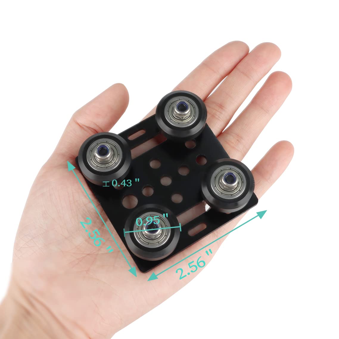 Ideaformer Big V Wheel Plate 2020, Pre Assembled V Slot Gantry Plate With Pom Wheels,Compatible With 2020 Series V Slot Aluminum