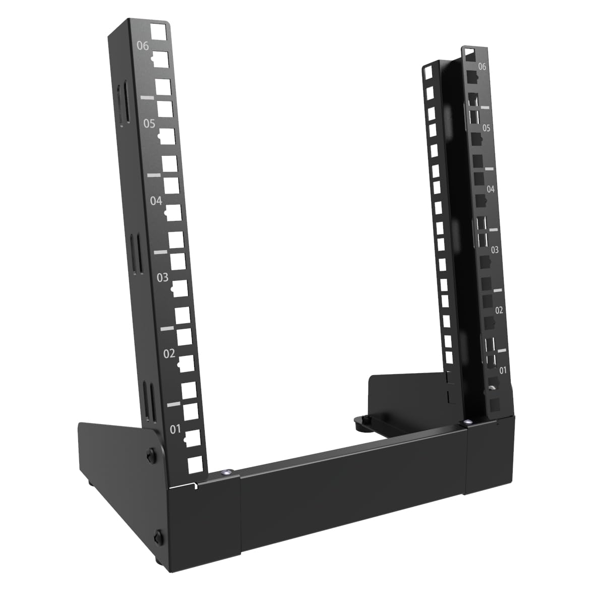 QiaoYoubang 6U Small Desktop Network Rack, 10 inch Mini Open Frame Desktop Cabinet for 10 inch Network, Servers, Audio, Video an