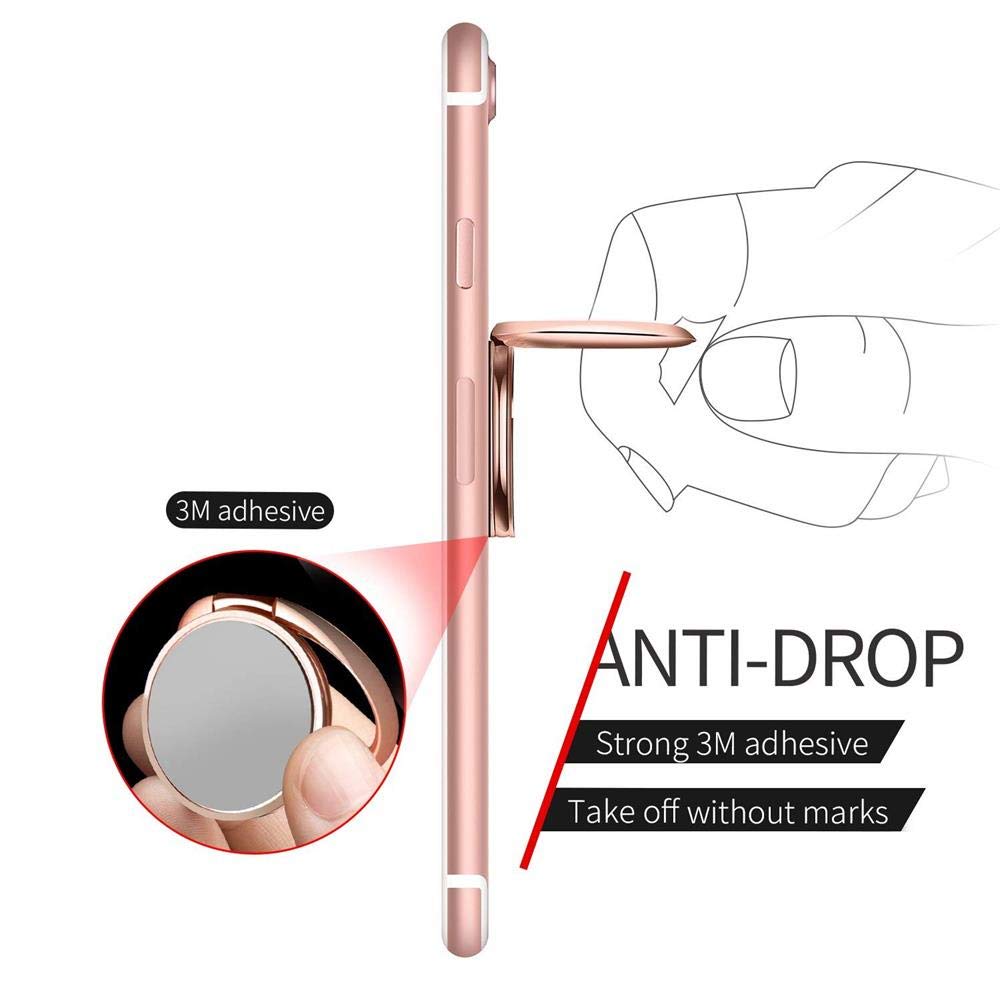 2 Pack Phone Ring Holder Finger Kickstand Universal 360 Rotation Metal Ring Grip For Magnetic Car Mount Compatible With All Smar