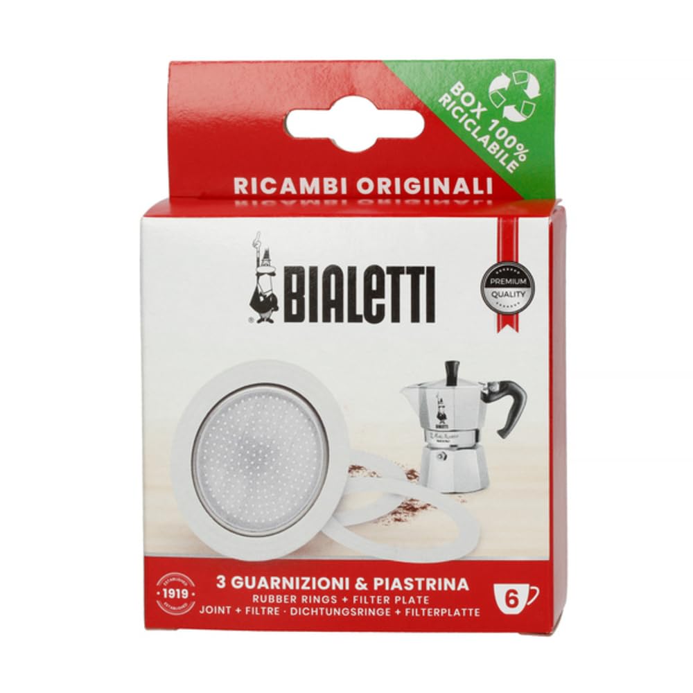 Bialetti Replacement Gasket & Filter For 6 Cup Espresso Maker