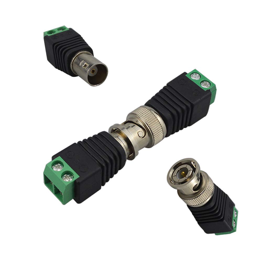Fularr 20Pcs Professional Bnc Connector Kit, 10 Pairs Bnc Male Plug & Female Socket Screw Terminal Block Adapter, Bnc Video Balu