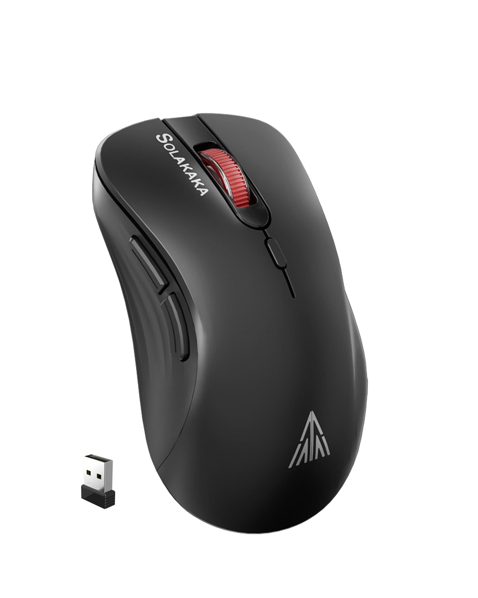 Solakaka Sm66 Black Silent Dual Mode 2.4Ghz Wireless Mouse, Adjustable 4200 Dpi,Rechargeable Computer Mouse Wireless Office Mous
