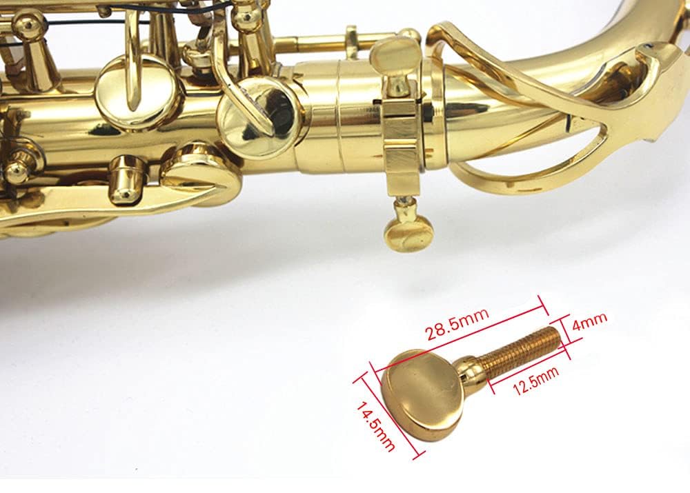 Jiayouy Golden Sax Neck Screw Tightening Attach Screw For Soprano Alto Tenor Saxophone Neck Parts Thread Diameter 4Mm