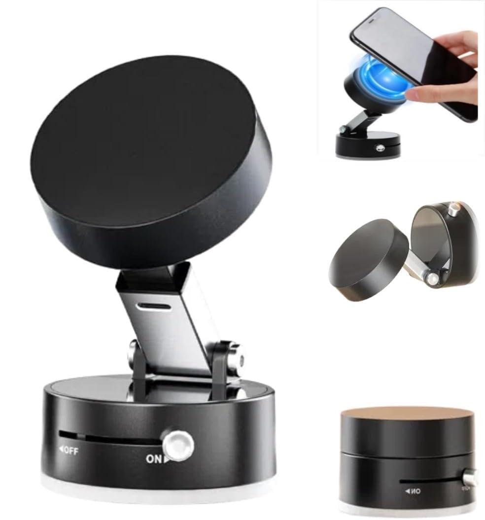 Jssfss Vacuum Magnetic Suction Phone Holder, 2025 New Retractable Strong Suction Cup Magnetic Hands-Free Car Cellphone Mount Fol