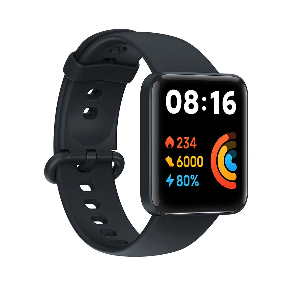 Xiaomi Redmi Watch 2 Lite, 100+ Fitness Modes, 1.55' Colorful Touch Display, 5 Atm Water Resistance, Spo2 Measurement, 24 Hour Heart Rate Tracking, Multi System Standalone Gps, Black