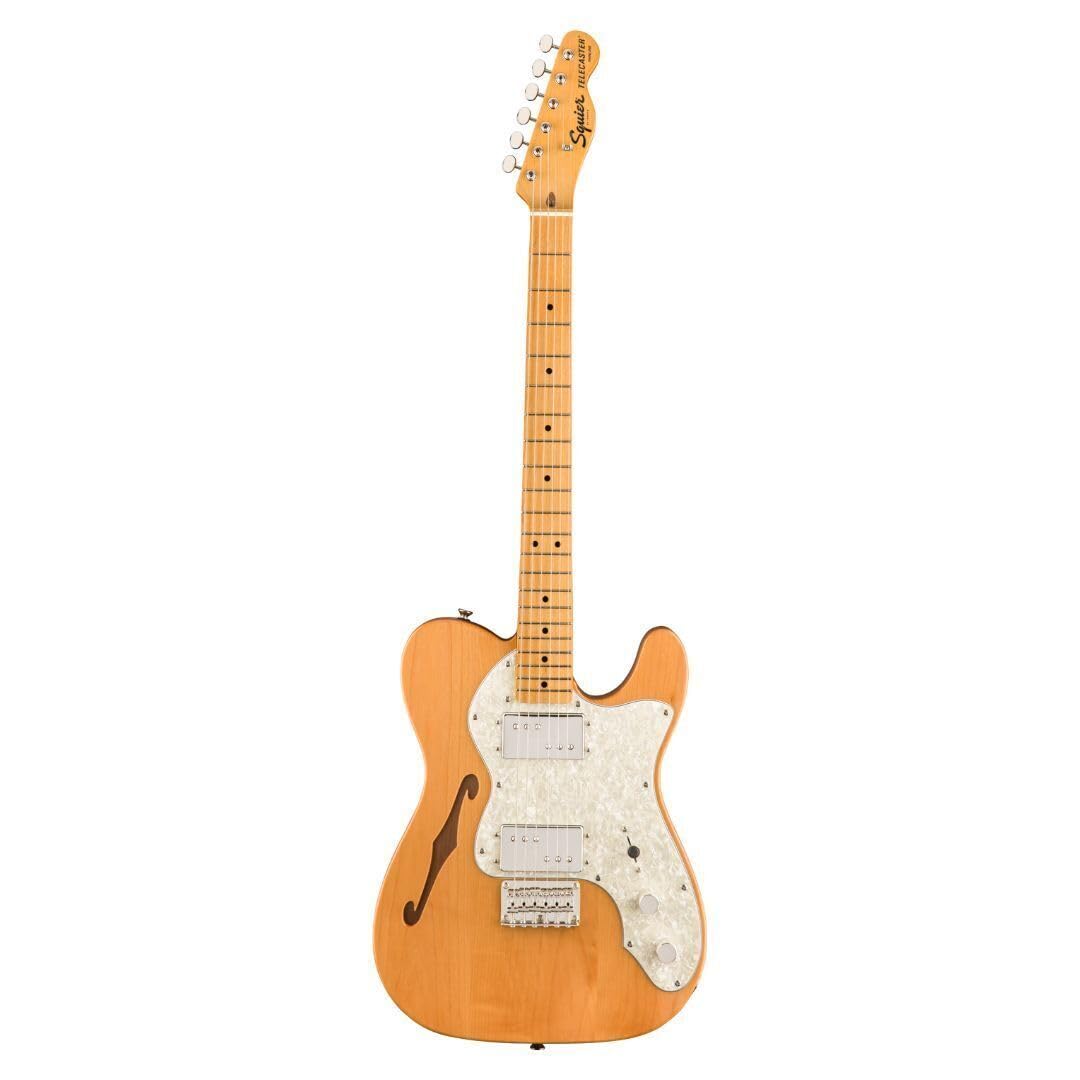 Squier Classic Vibe 70s Thinline Telecaster Electric Guitar, with 2-Year Warranty, Natural, Maple Fingerboard