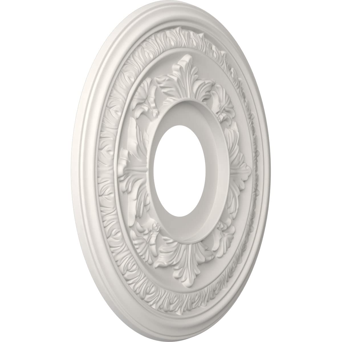 Ekena Millwork Cmp13Bagbw Baltimore Thermoformed Pvc Ceiling Medallion (Fits Canopies Up To 5 1/4''), 13''Od X 3 1/2''Id X 3/4''