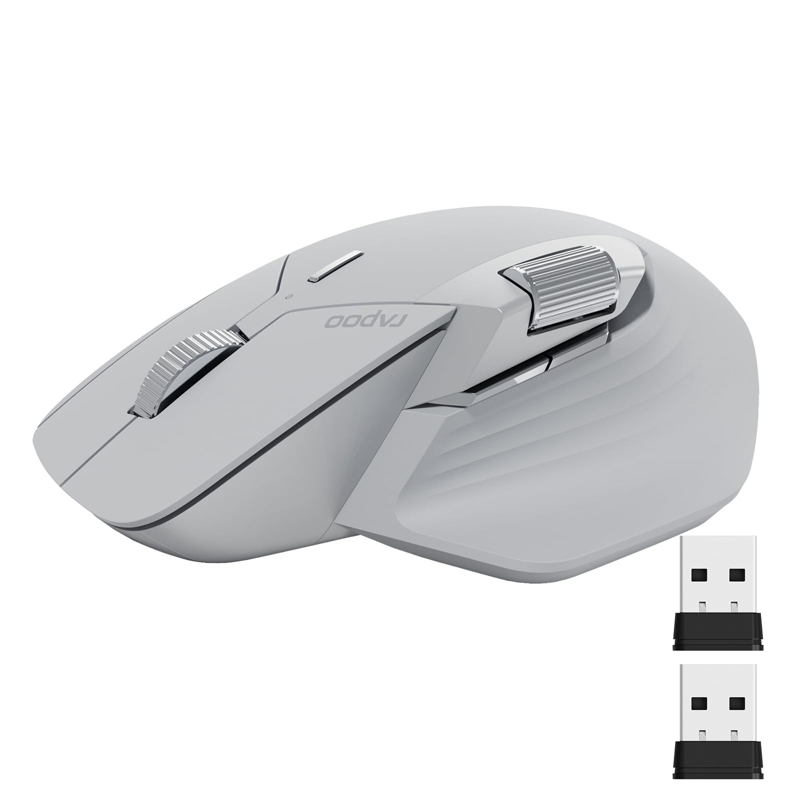 Rapoo Mt760Mini Bluetooth Wireless Mouse   Bluetooth 5.0 And 2.4Ghz Multi Mode Connection, Support 4 Devices, M+ Cross Computer