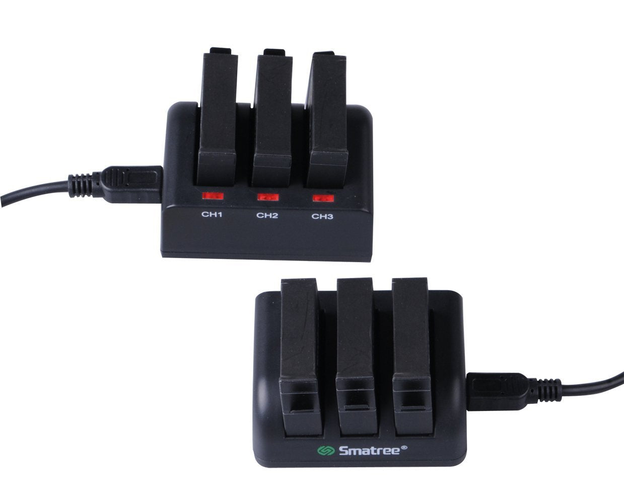 Smatree Battery (3 Pack) And 3 Channel Charger Only Compatible For G*Pro Action Camera 4 (Not For Other Action Camera!!!)