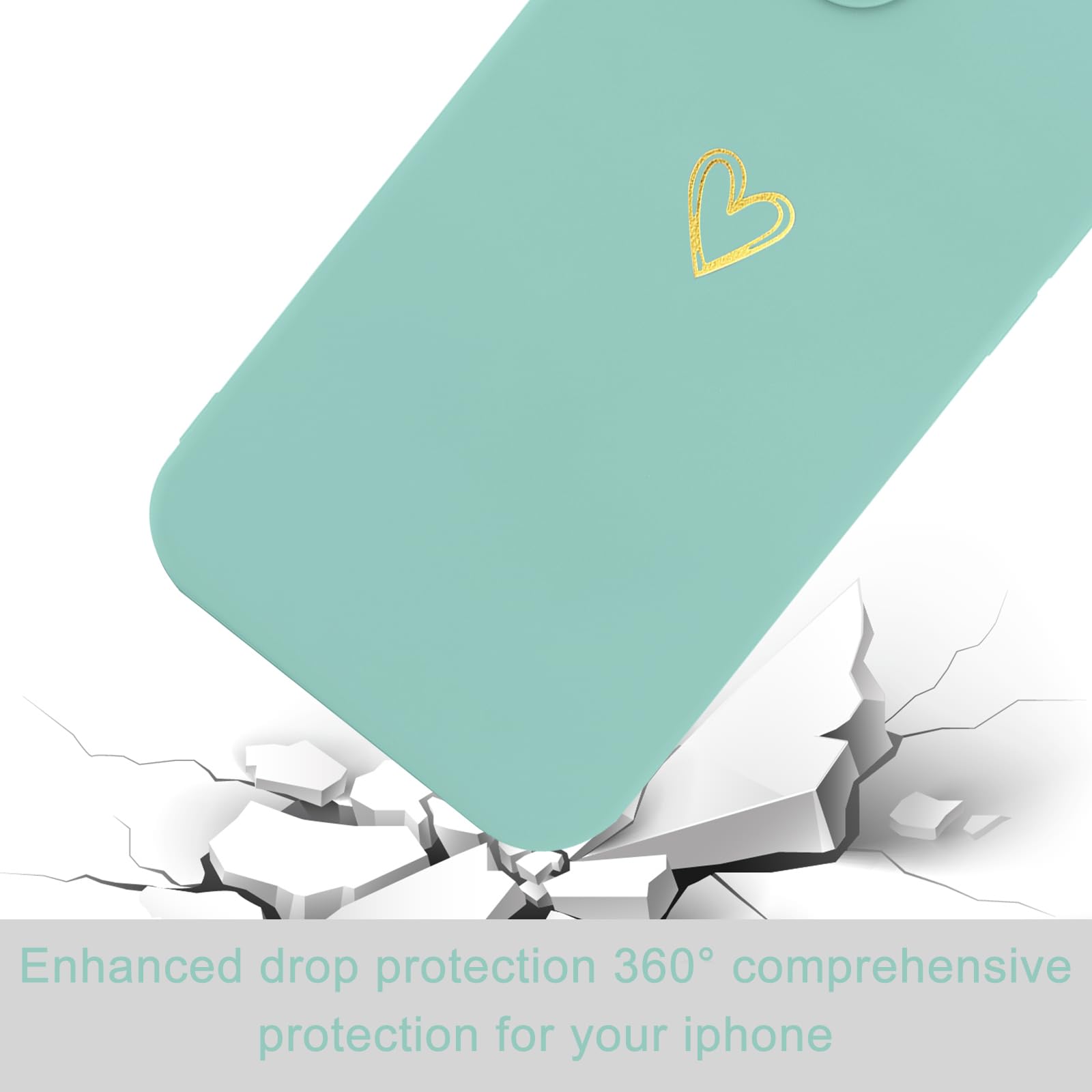 Wirvyuer For Iphone 14 Pro Case Cute Heart Pattern Soft Shockproof Slim Protective Silicone Phone Case Cover For Women Girls, Fr