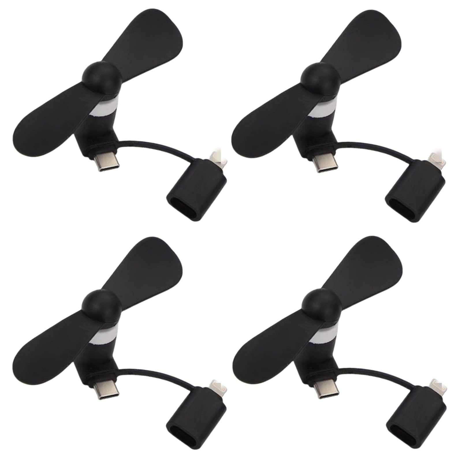 Mini 2 In 1 Cell Phone Fan For Iphone And Android Cellphones With Type C/Usb C Port (4 Pack)   Small Personal Portable Pocket Fa