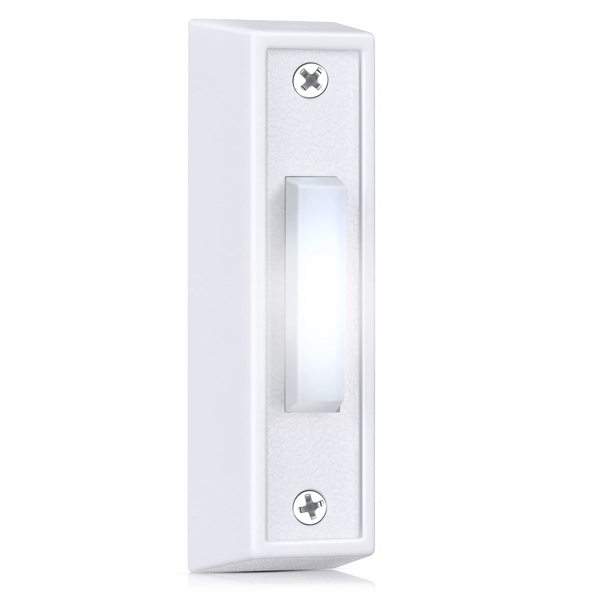 Lighted Doorbell Button, Wired Door Bell Push Button Led Door Chime, Wall Mounted Doorbell Switch Garage Doorbell Button (White,