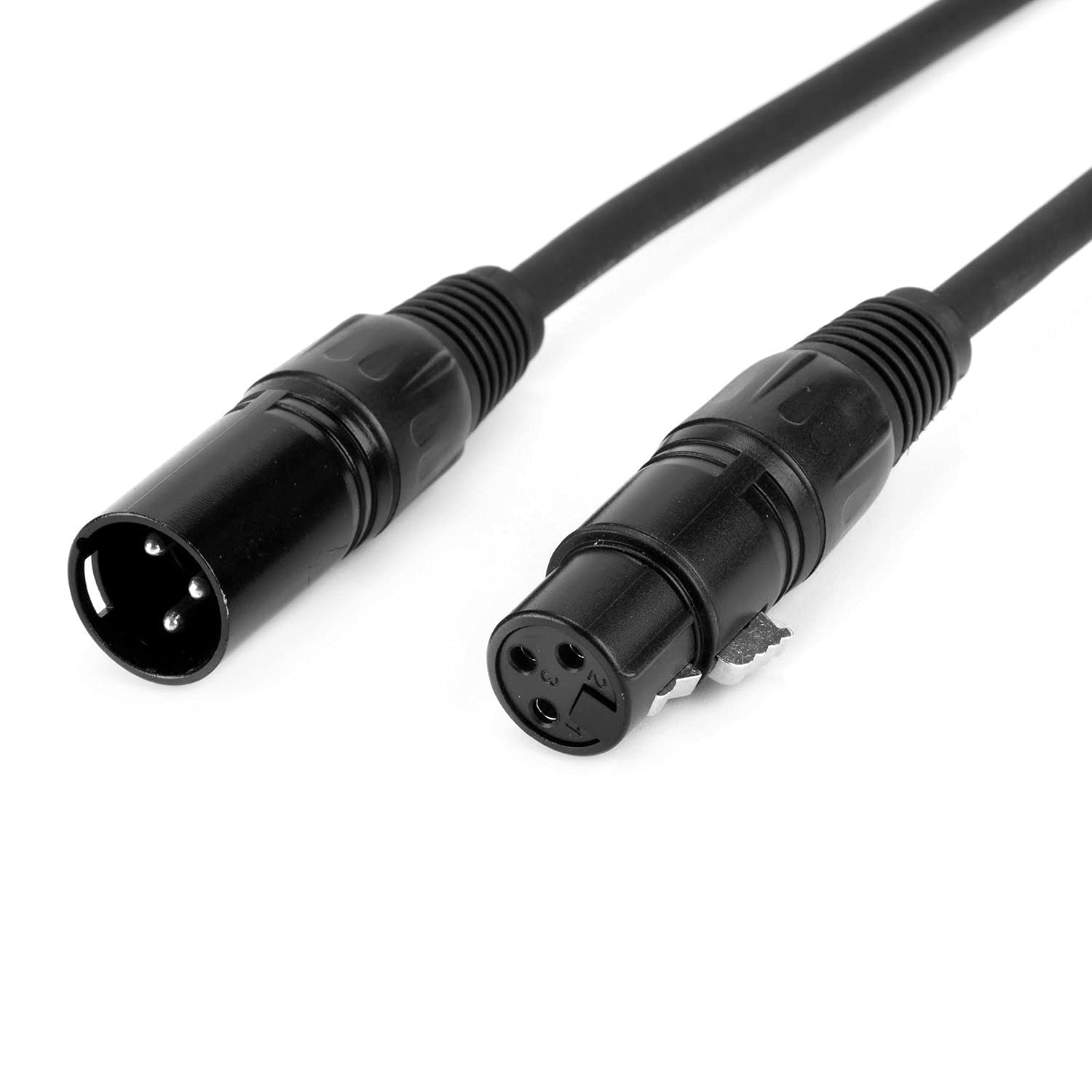 Mfl. 10 Ft Flexible Dmx Cable 3 Pin Signal Xlr Male To Female Cable Wire For Stage Lighting Dj Lights, 110 Ohms Impedance, Black