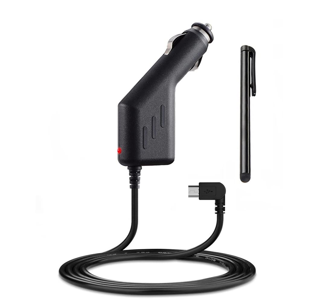 Ramtech Dc 12V 2A Universal Car Charger Power Adapter Cable Cord For Gps + Bonus Stylus Pen, Compatible With Gps Nuvi 50 50Lm 52