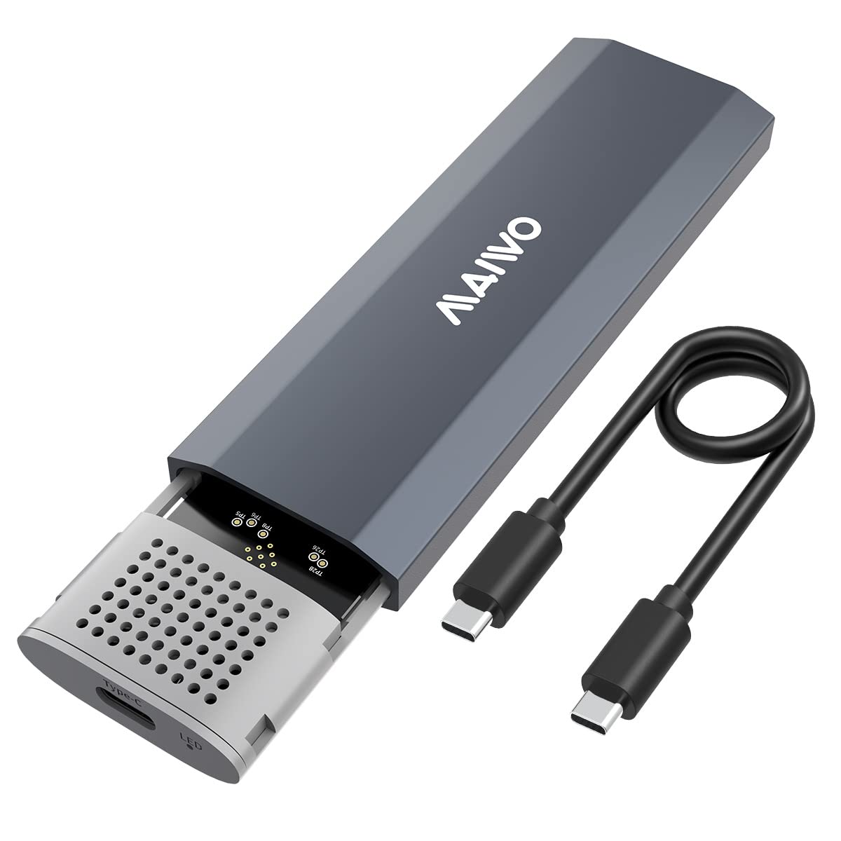 Maiwo M.2 Nvme Ssd Enclosure, Usb 3.1 Gen 2 (10 Gbps) To Nvme Pci E M.2 Ssd Reader Support Uasp For Nvme Ssd Size 2230/2242/2260/2280(Up To 4Tb) (M.2 Nvme)