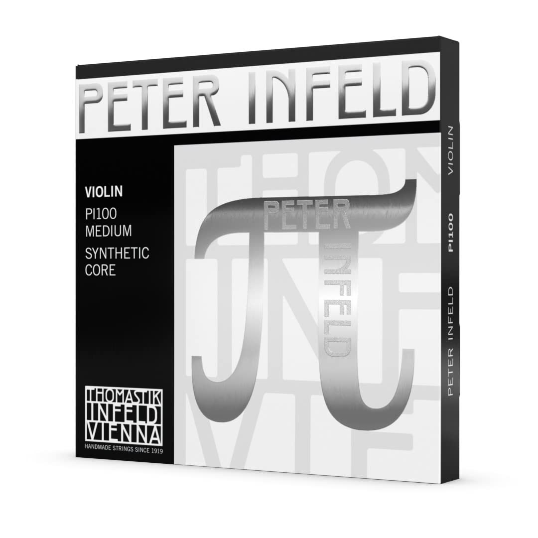 Thomastik Infeld Pi100 Peter Infeld Violin Strings 4/4 Full Set With Platinum E   Synthetic Core 4/4 Violin Strings Including Pl