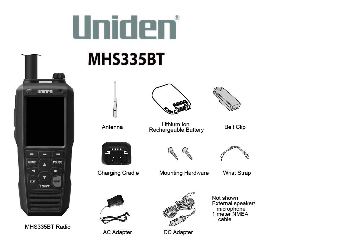 Uniden Mhs335Bt 6W Class D Floating Handheld Vhf Marine Radio With Bluetooth, Text Message Directly To Other Vhf Text Message Ca