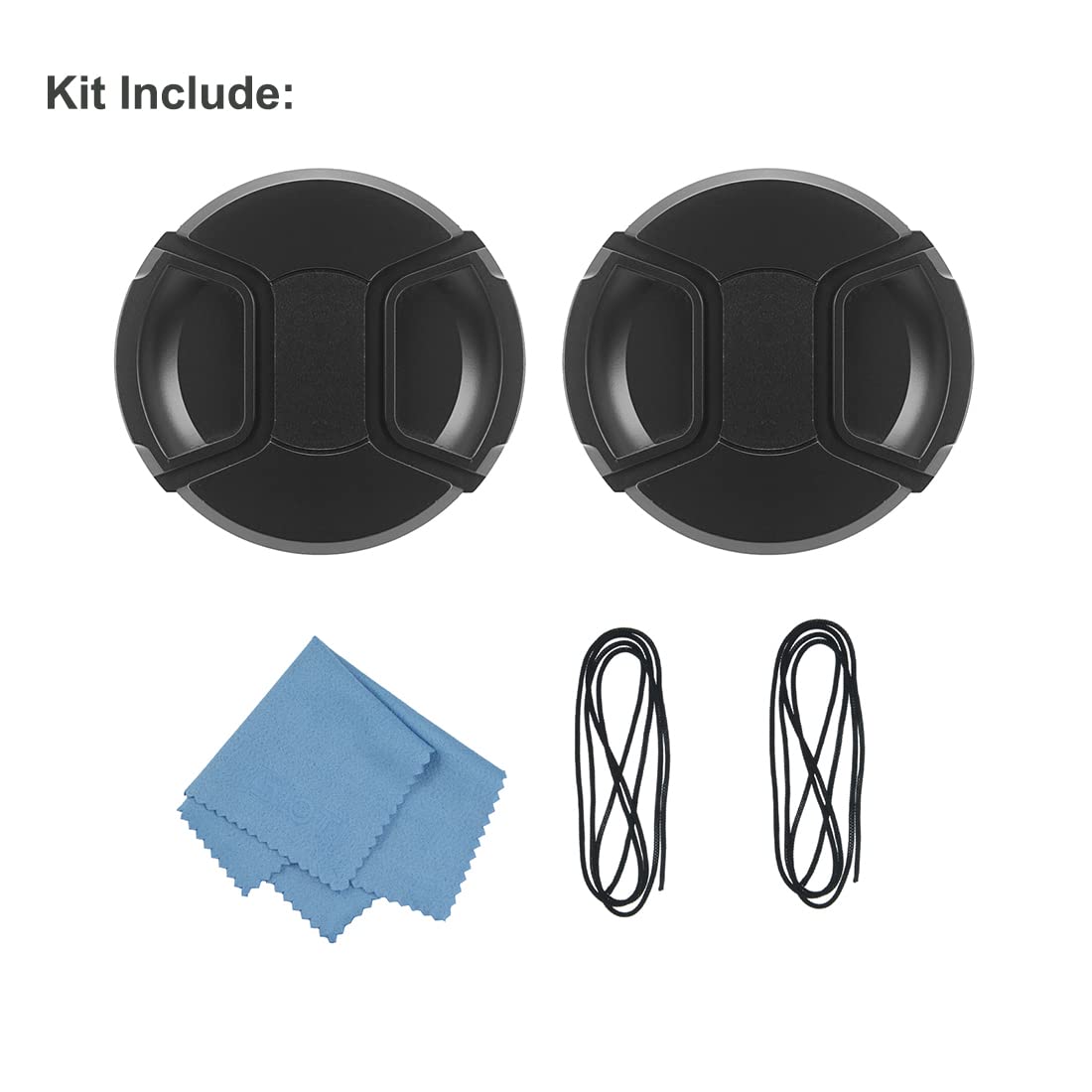 Sioti 86Mm Lens Cap, 2 Packs + 1 Piece Cleaning Wiper, Model:Lc 86, Compatiable With Camera Lens & Lens Filter & Filter Adapter