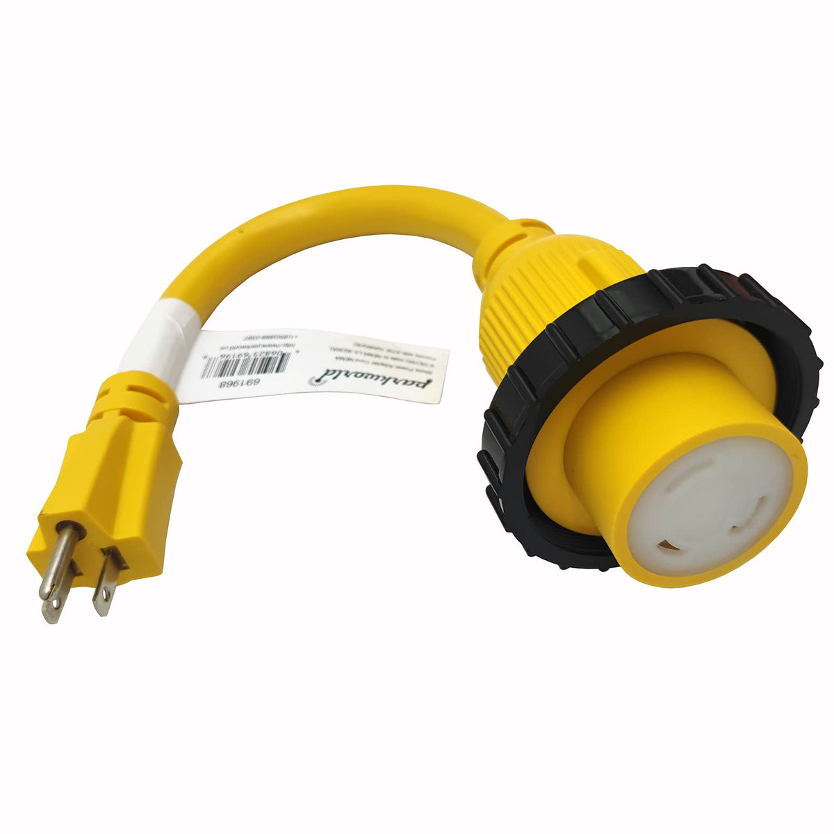 Parkworld 691968 Shore Power Adapter Cord Household 15A Male 5 15P To L5 30R Rv/Camper/Marine 30A Female With Locking Ring (1Ft)