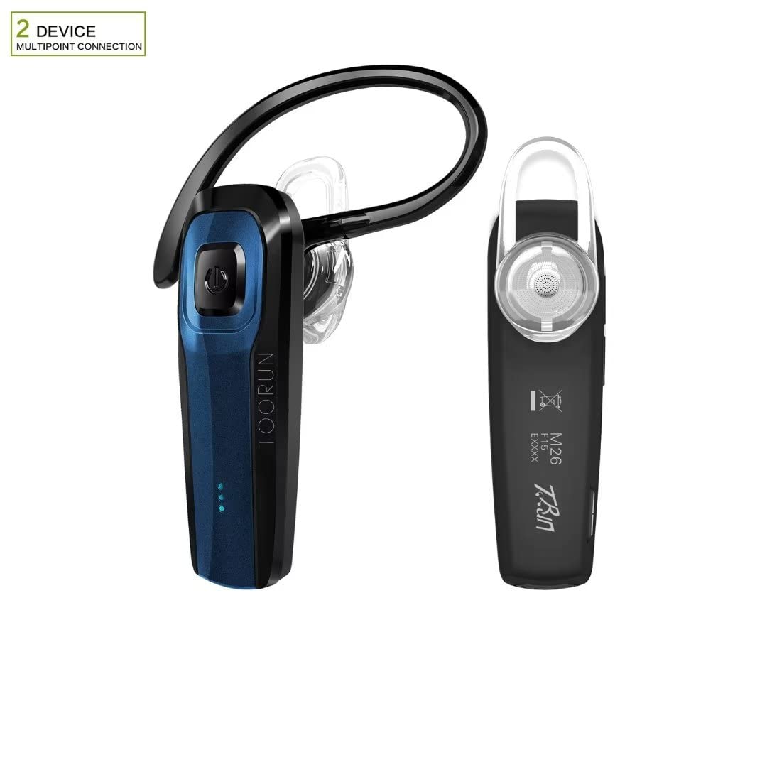 Toorun Bluetooth Earpiece, M26 Bluetooth Headset Handsfree V5.0 Wireless Earpiece Headphone With Noise Reduction And Microphone
