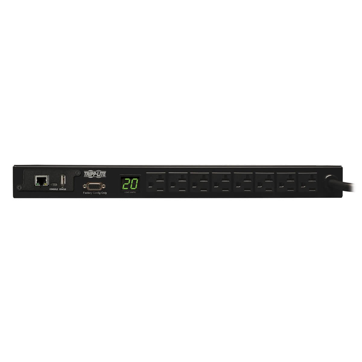 Tripp Lite 1.9Kw Single Phase Monitored Pdu, 120V Outlets (8 5 15/20R), L5 20P/5 20P Adapter, 12 Ft. Cord, 1U Rack Mount, Lx Pla