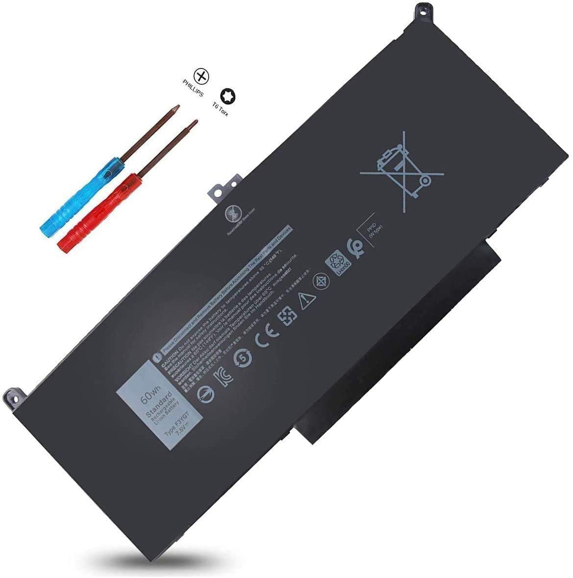 60Wh F3Ygt Laptop Battery Replacement For Dell Latitude 7480 7280 7490 E7480 E7280 E7490 7380 7390 7290 E7390 E7290 E7380 12 13