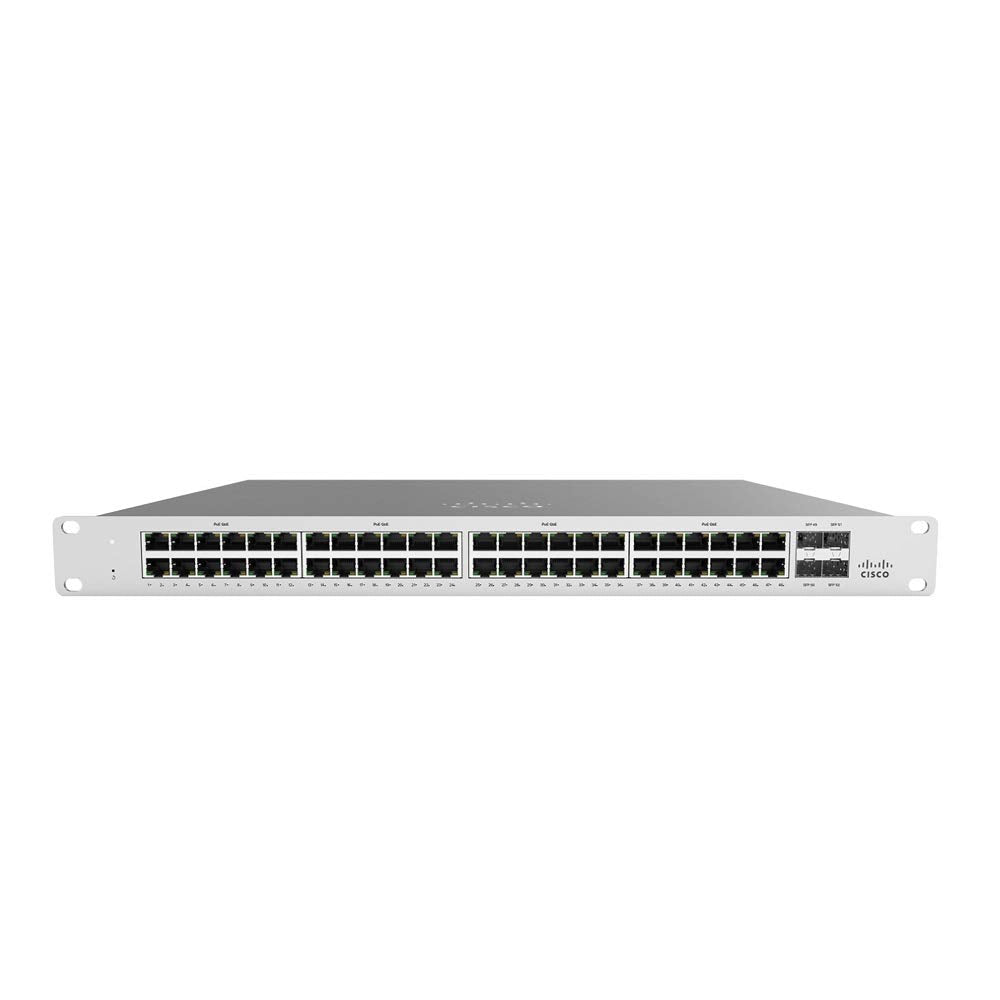 CISCO DESIGNED Meraki Cloud Managed MS120-48FP 740W PoE Switch - 48x 1GbE Ports, 4 x 1GbE SFP Uplink, 104 Gbps Switching Capacit