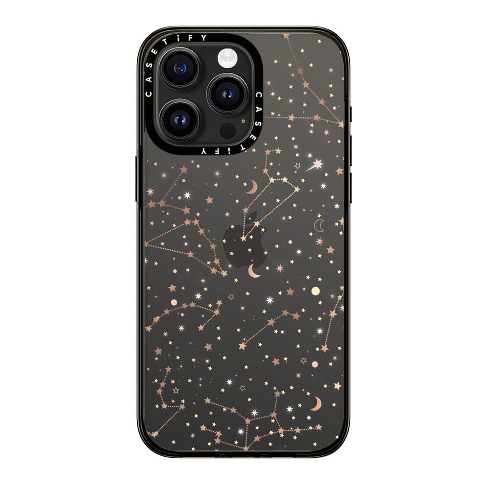 Casetify Compact Case For Iphone 15 Pro Max [2X Military Grade Drop Tested / 4Ft Drop Protection]   Space Pattern On Clear Backg