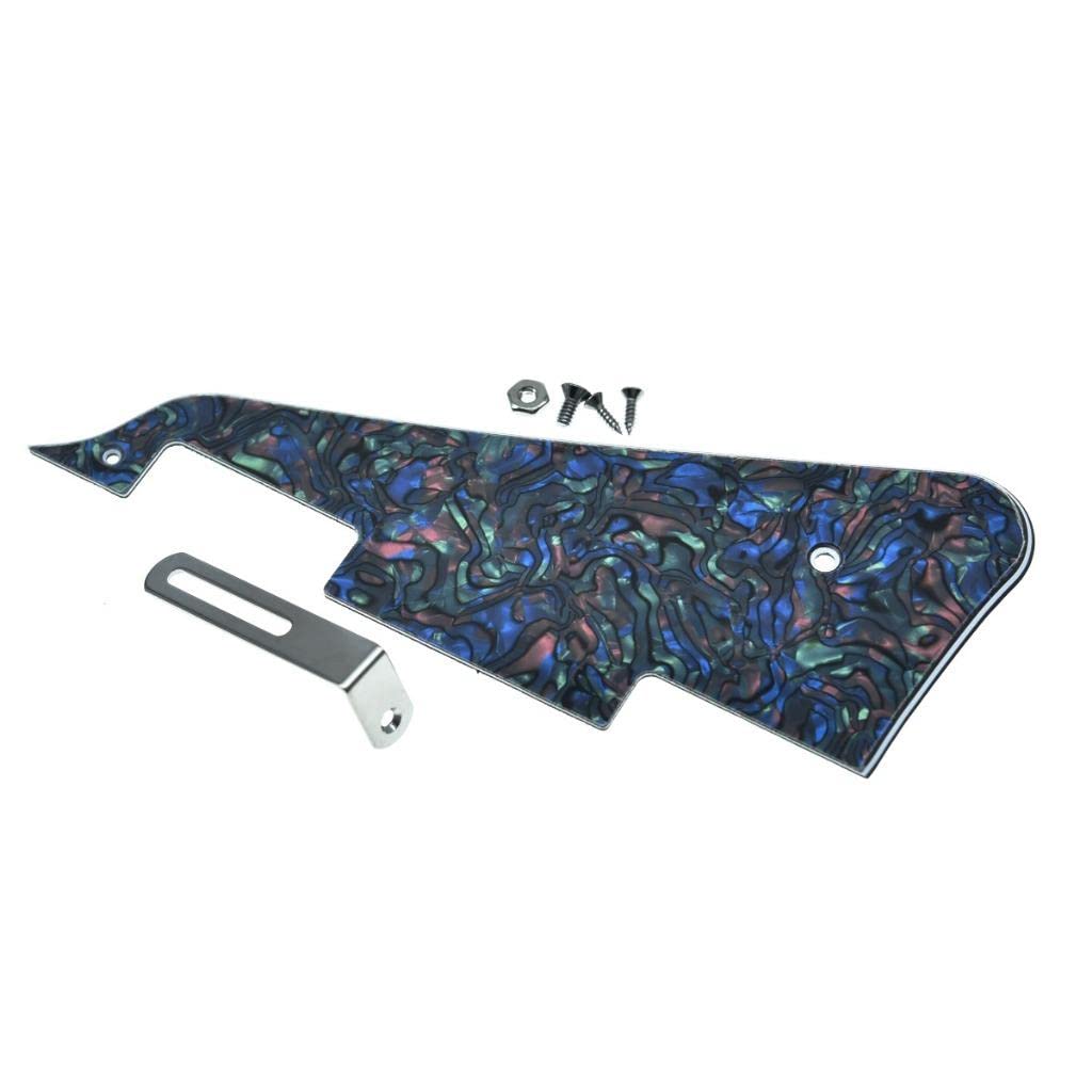 Kaish Abalone Pearl Lp Guitar Pickguard With Chrome Stainless Steel Bracket And Steel Mounting Screws For Usa Les Paul